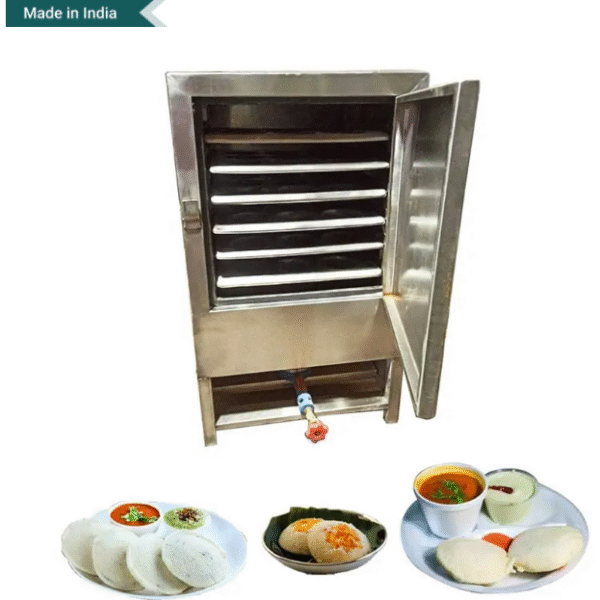 Commercial 6 Tray Stainless Steel Electric and Gas Operated Idli Steamer Machine 54 pcs, 3Kw